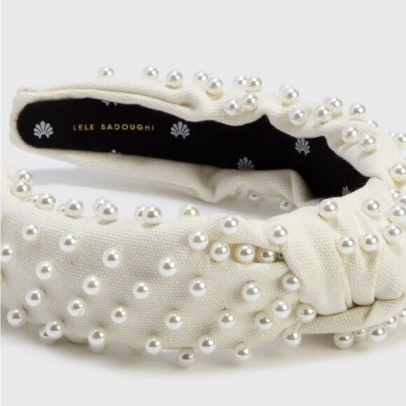 ? LELE SADOUGHI Pearl Knotted Woven Headband | Ivory | NWT ?